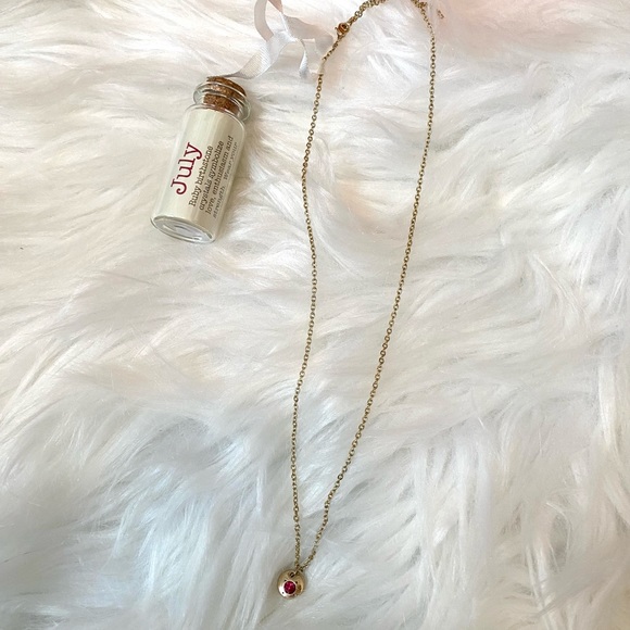 Ruby Hot Pink Crystal Pendant- July Birthstone - Picture 2 of 11